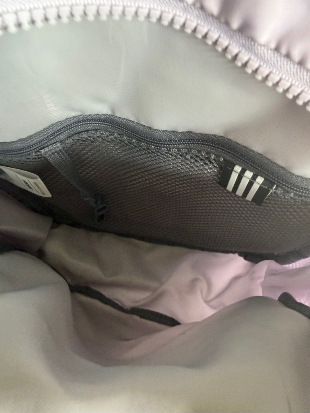 Adidas Mini Backpack Light Lavender Purple Iridescent Logo - Picture 7 of 9